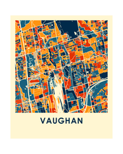 Charger l'image dans la galerie, Affiche cartographique de Vaughan Ontario - Style Chroma
