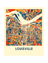 Charger l'image dans la galerie, Affiche cartographique de Louisville - Style Chroma
