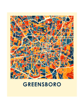 Load image into Gallery viewer, Greensboro Map Print - Full Color Map Poster
