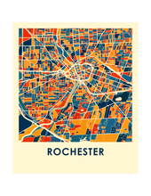 Charger l'image dans la galerie, Affiche cartographique de Rochester - Style Chroma
