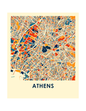 Load image into Gallery viewer, Athens Map Print - Full Color Map Poster
