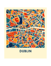 Charger l'image dans la galerie, Affiche cartographique de Dublin - Style Chroma
