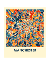 Charger l'image dans la galerie, Affiche cartographique de Manchester - Style Chroma
