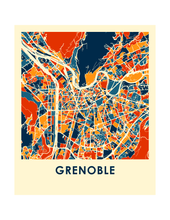 Load image into Gallery viewer, Grenoble Map Print - Full Color Map Poster
