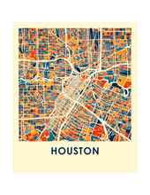 Charger l'image dans la galerie, Affiche cartographique de Houston - Style Chroma
