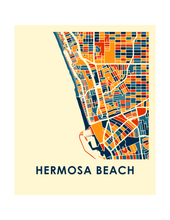 Charger l'image dans la galerie, Affiche cartographique de Hermosa Beach - Style Chroma
