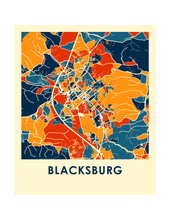 Load image into Gallery viewer, Blacksburg Map Print - Full Color Map Poster
