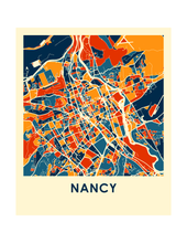 Charger l'image dans la galerie, Affiche cartographique de Nancy - Style Chroma

