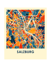 Charger l'image dans la galerie, Affiche cartographique de Salzburg - Style Chroma

