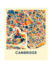 Load image into Gallery viewer, Cambridge MA Map Print - Full Color Map Poster
