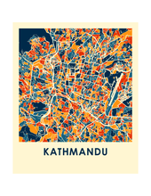 Charger l'image dans la galerie, Affiche cartographique de Kathmandu - Style Chroma
