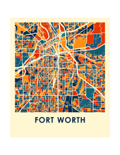 Load image into Gallery viewer, Fort Worth Map Print - Full Color Map Poster
