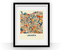 Charger l'image dans la galerie, Jakarta Map Print - Full Color Map Poster
