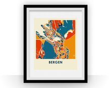 Load image into Gallery viewer, Bergen Map Print - Full Color Map Poster
