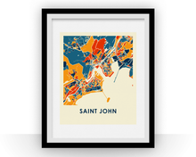 Charger l'image dans la galerie, Affiche cartographique de Saint John NB - Style Chroma
