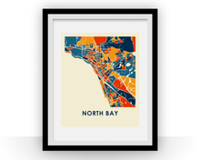 Charger l'image dans la galerie, Affiche cartographique de North Bay Ontario - Style Chroma

