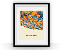 Charger l'image dans la galerie, Affiche cartographique de Lausanne - Style Chroma

