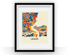 Load image into Gallery viewer, Lagos Map Print - Full Color Map Poster
