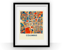 Charger l'image dans la galerie, Affiche cartographique de Columbus - Style Chroma
