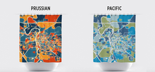 Load image into Gallery viewer, Iowa City Map Shower Curtain - usa Shower Curtain - Chroma Series
