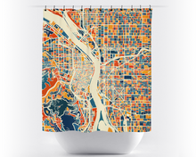 Charger l'image dans la galerie, Portland Map Shower Curtain - usa Shower Curtain - Chroma Series
