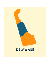 Load image into Gallery viewer, Delaware Map Print - Full Color Map Poster
