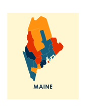 Charger l'image dans la galerie, Affiche cartographique de Maine - Style Chroma

