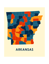Load image into Gallery viewer, Arkansas Map Print - Full Color Map Poster
