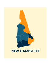 Charger l'image dans la galerie, Affiche cartographique de New Hampshire - Style Chroma
