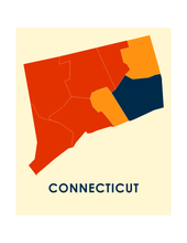 Load image into Gallery viewer, Connecticut Map Print - Full Color Map Poster
