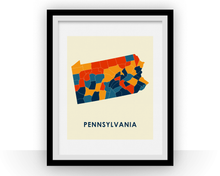 Charger l'image dans la galerie, Pennsylvania Map Print - Full Color Map Poster
