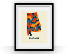 Load image into Gallery viewer, Alabama Map Print - Full Color Map Poster
