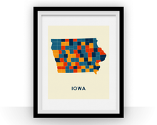 Charger l'image dans la galerie, Iowa Map Print - Full Color Map Poster
