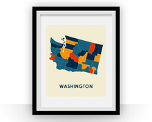 Charger l'image dans la galerie, Washington Map Print - Full Color Map Poster

