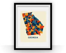 Charger l'image dans la galerie, Georgia Map Print - Full Color Map Poster
