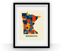 Charger l'image dans la galerie, Minnesota Map Print - Full Color Map Poster
