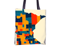 Charger l'image dans la galerie, Minnesota Map Tote Bag - MN Map Tote Bag 15x15
