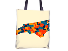 Load image into Gallery viewer, North Carolina Map Tote Bag - NC Map Tote Bag 15x15
