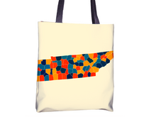 Charger l'image dans la galerie, Tennessee Map Tote Bag - TN Map Tote Bag 15x15
