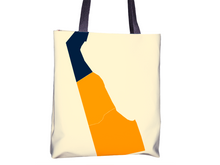 Load image into Gallery viewer, Delaware Map Tote Bag - DE Map Tote Bag 15x15

