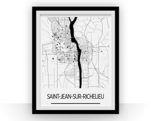 Charger l'image dans la galerie, Affiche cartographique de Saint Jean sur Richelieu Quebec - Style Art Déco
