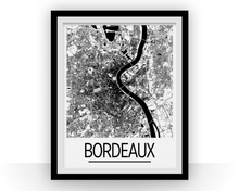 Charger l'image dans la galerie, Affiche cartographique de Bordeaux - Style Art Déco
