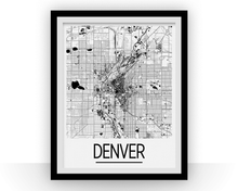 Charger l'image dans la galerie, Denver Map Poster - usa Map Print - Art Deco Series
