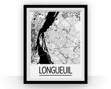 Charger l'image dans la galerie, Affiche cartographique de Longueuil Quebec - Style Art Déco
