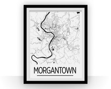 Load image into Gallery viewer, Morgantown Map Poster - West Virginia Map Print - Art Deco Series
