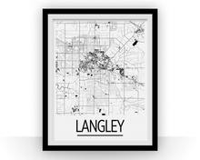 Charger l'image dans la galerie, Affiche cartographique de Langley British Columbia - Style Art Déco
