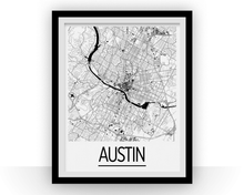 Charger l'image dans la galerie, Austin Map Poster - usa Map Print - Art Deco Series

