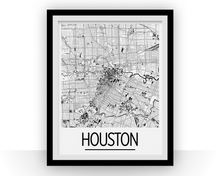 Charger l'image dans la galerie, Houston Map Poster - usa Map Print - Art Deco Series
