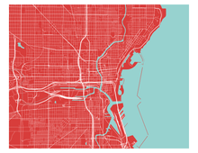 Charger l'image dans la galerie, Affiche cartographique de Milwaukee - Style Classique
