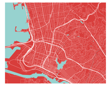 Charger l'image dans la galerie, Affiche cartographique de Oakland - Style Classique
